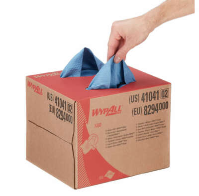 Kimberly Clark Wypall X80 Wischtücher Wischtuch Brag Box blau 160 Tücher 1-lagig