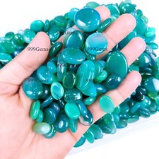 5 Pcs Natural AAA Green Onyx Mix Shape Cabochon Gemstone Lot 30-40 mm