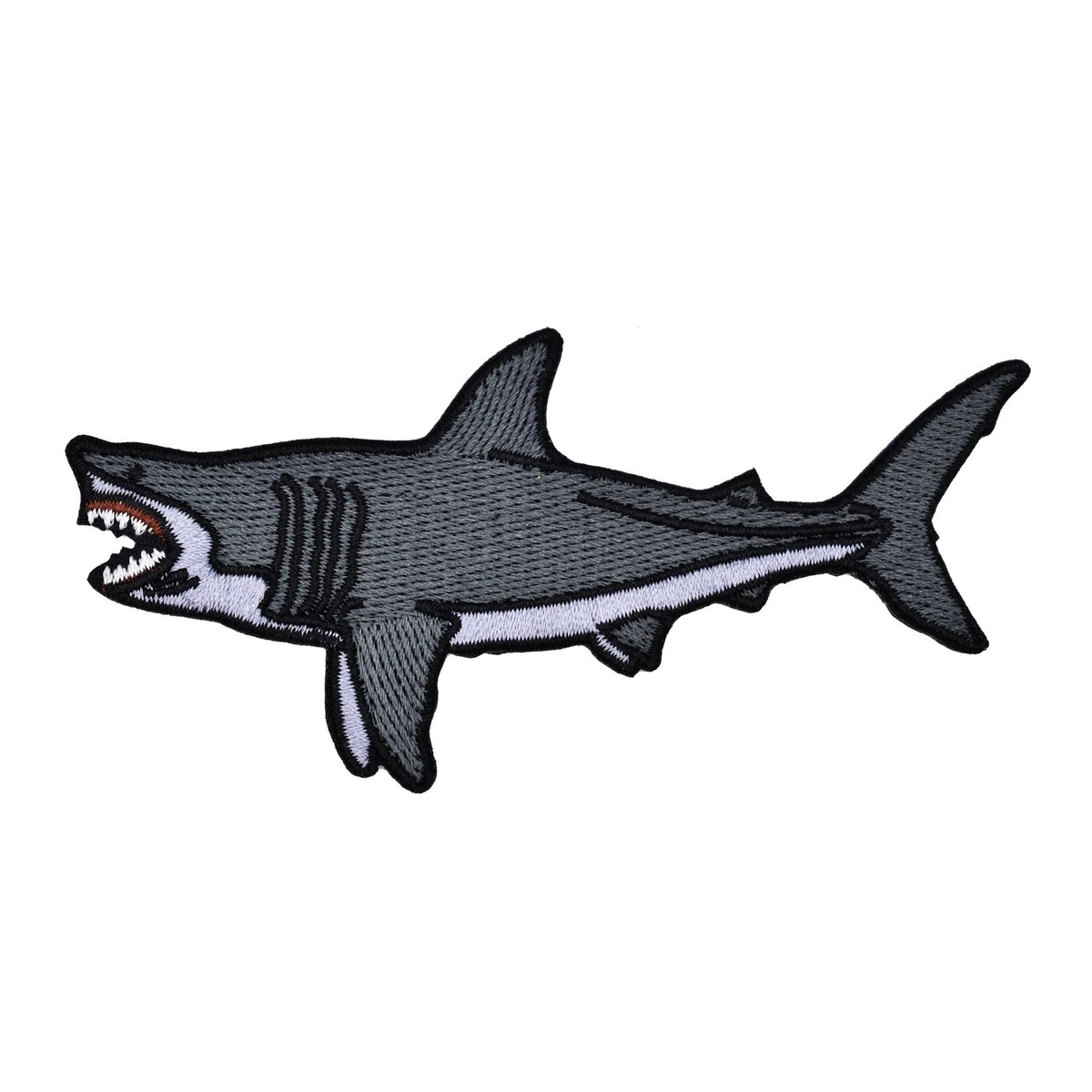 3.4'' Great White Shark Embroidered Iron-On Patch - Detailed Applique For Jackets, Bags, Hats - View #5