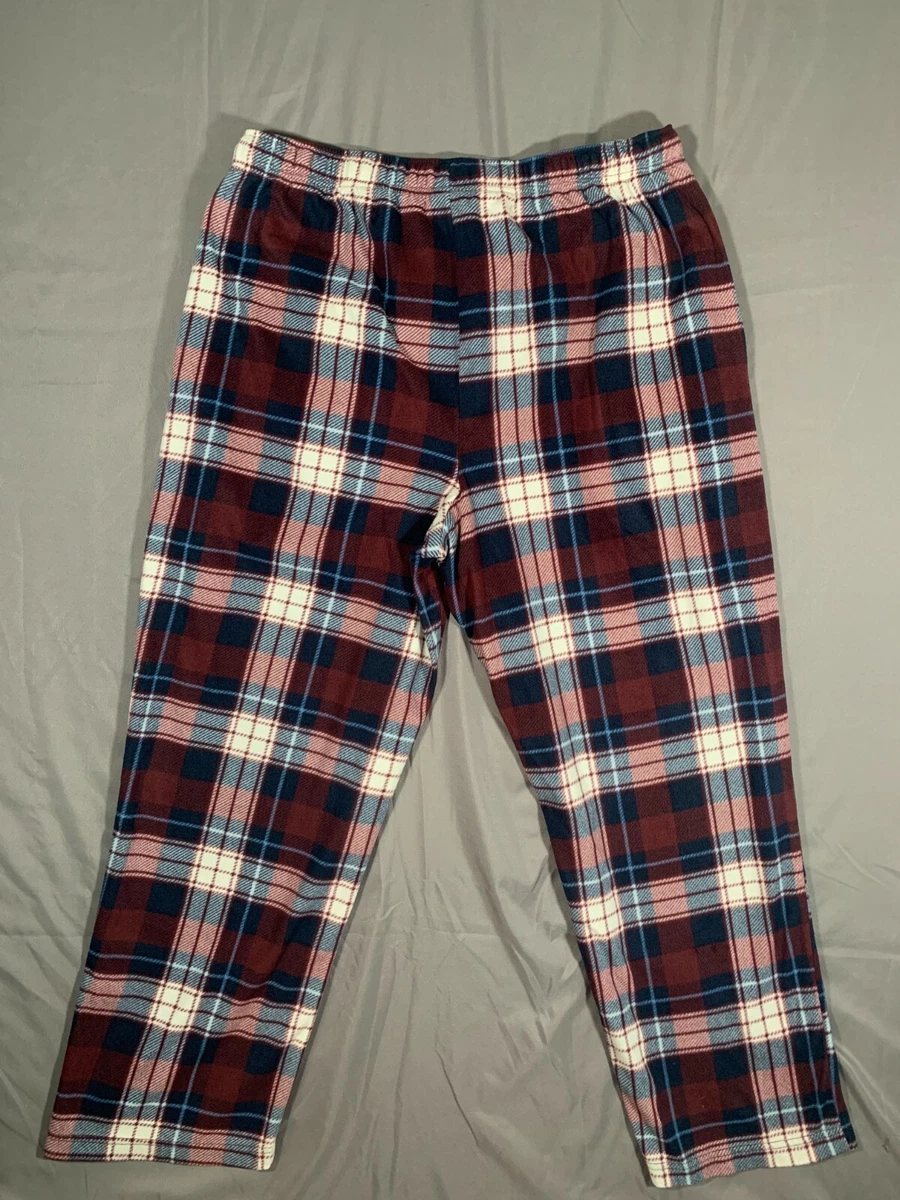 Stafford Plaid Flannel Casual Sweatpants Elastic Waist Men's Large 33x29 |  eBay