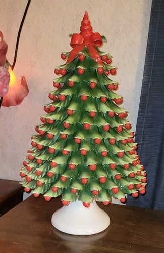 RARE Hard to Find Large Handmade Ceramic Christmas Tree ~Italy~ - Picture 2 of 21