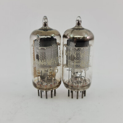 2 x TUBE MINIWATT EF86. MAZDA PROD des années 1960. PLAQUE EN MAILLE. PAIRE A