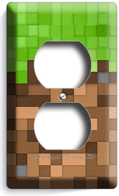 VIDEO COMPUTER GAME PIXELS THEME OUTLET WALL PLATE COVER BOYS BEDROOM ROOM DECOR