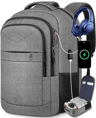  Extra Large Laptop Backpack, Travel Backpack, 17 Inch Carry on 17.3 Inch Grey