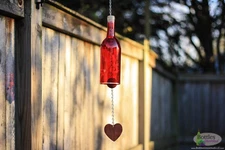 Wine Bottle Wind Chime Handmade Glass Bottle Suncatcher for Outdoor Garden Patio