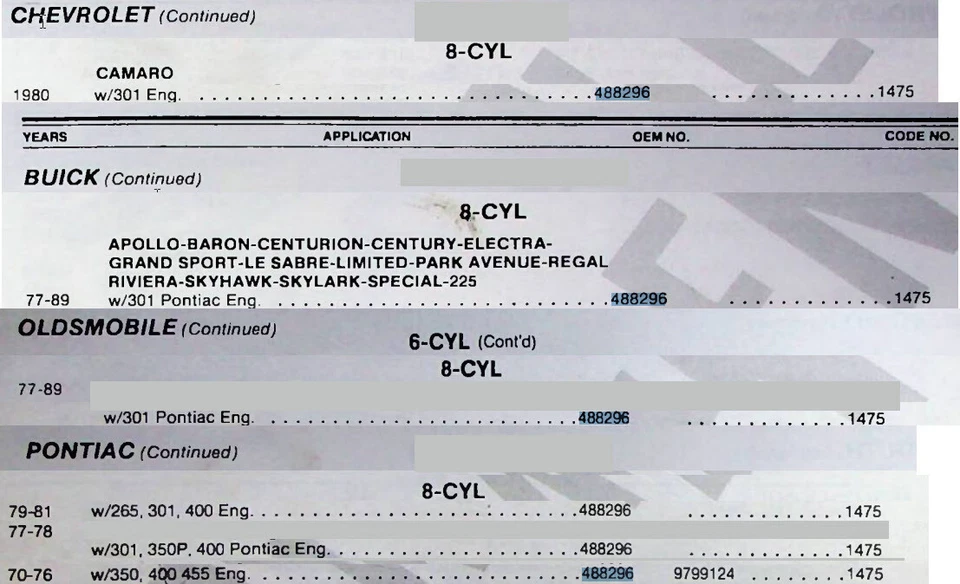 Chevrolet B.O.P. V8 1977-89 (see desc) Rebuilt Water Pump WP1475 488296 JI63 - Image 2 of 4