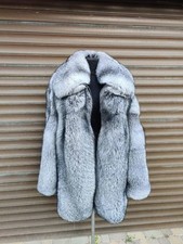 Mens Blue Frost Fox Fur Coat, Size L