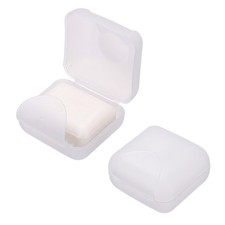 2Pcs Travel Soap Case, 2.7x2.7" Portable Soap Box Holder Square, Clear