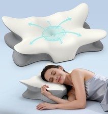 Cervical Neck Pillow for Pain Relief, Ergonomic Side Sleeper Pillow Cooling M...