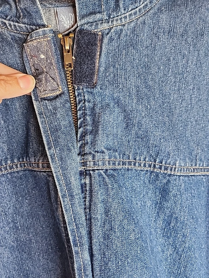 复古 Blassport 牛仔连帽全拉链编舞夹克女式 3X — 第 3/4 张图片