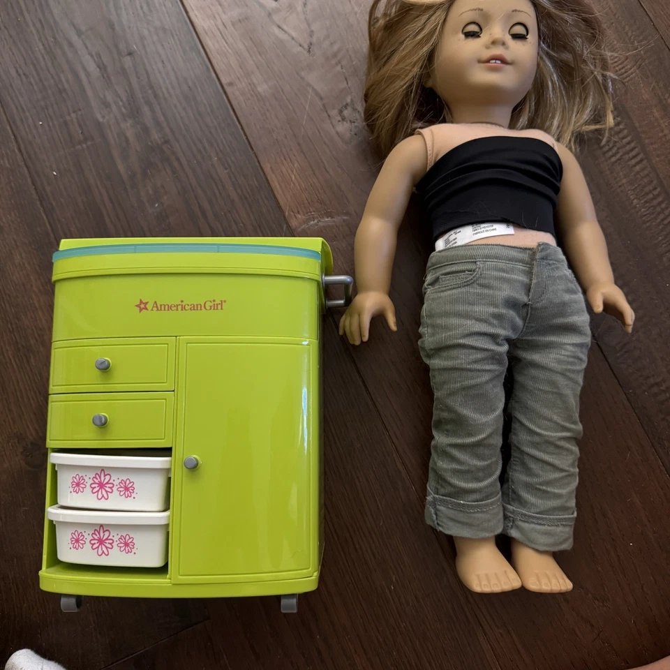 American Girl Muñeca Verde Baño Caddy Baño Set, Pop Up Tocador Foto 4 de 4