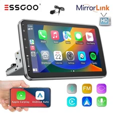 4G+64G 10'' Single 1 DIN Carplay Android 14 Car Stereo Radio Rotatable GPS WIFI