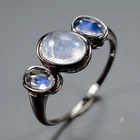 Jewellery Natural Moonstone Ring 925 Sterling Silver Size 8 /R472795