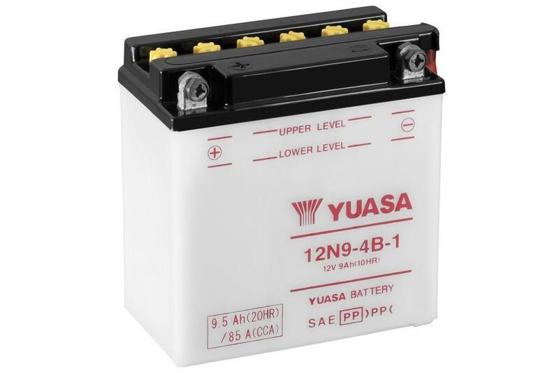 Batterie Yuasa 12N9-4B-1 conventionnelle pour moto sans pack acide