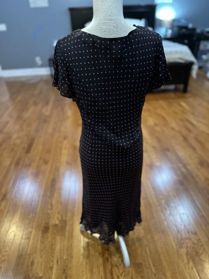 Vestido Donna Ricco Seda Bebé Azul Y Rosa Lunares Mujer’s Talla 14 LNC  Foto 3 de 4