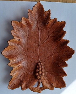 Vintage Multi Products Leaf Serving Tray Brown Maple Leaf Dish Fall Decor 12x10''