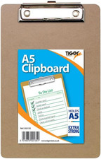 A5 Masonite Clipboard, Durable Hardboard Writing Surface