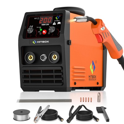 145A MIG Welder Gasless, 110V/220V Dual Voltage Flux Core Welder Flux MIG/Lif...
