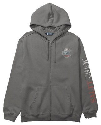 Salty Crew Simple Fade Zip Fleece Hoody - Charcoal - New