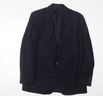 Austin Reed Herren Blazer Schwarz Wolle 42R Regular Fit