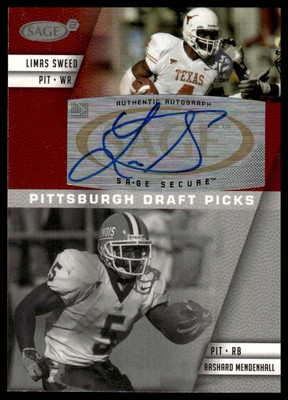 2008 SAGE Squared #A19B Limas Sweed / Rashard Mendenhall Autographs