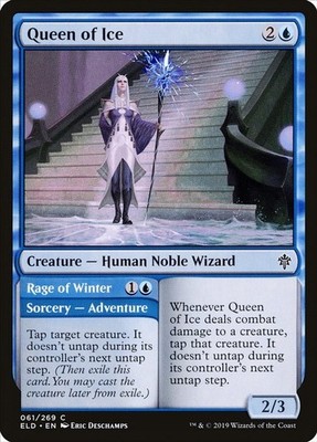 Queen of Ice Throne of Eldraine Foil MTG 61 MP
