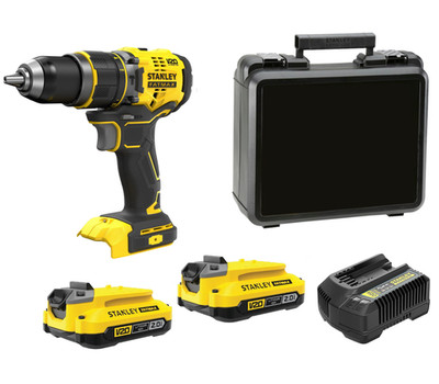 Stanley Akku-Schlagbohrschrauber 18V 80Nm 2xAkku 2Ah Koffer Lader SFMCD721D2K-QW
