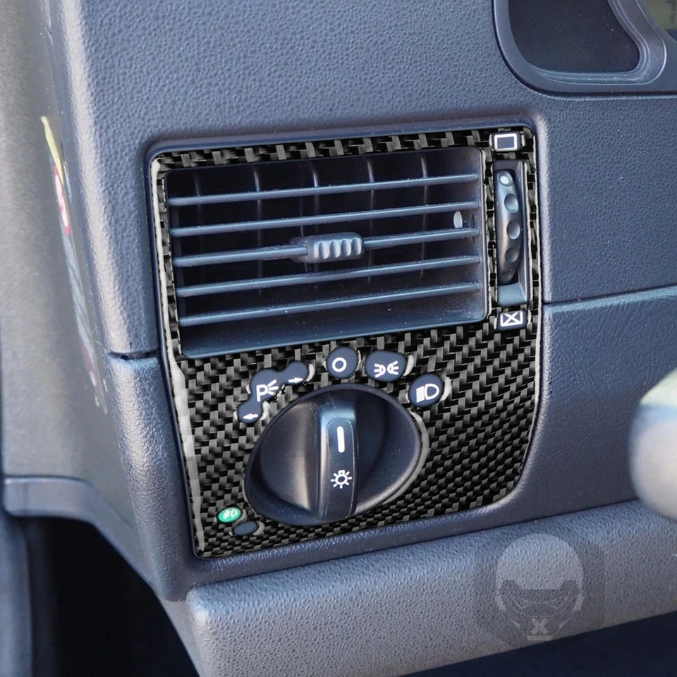 Cubierta de interruptor de faro de tablero de fibra de carbono real para Chrysler Crossfire 03-08 Foto 3 de 4