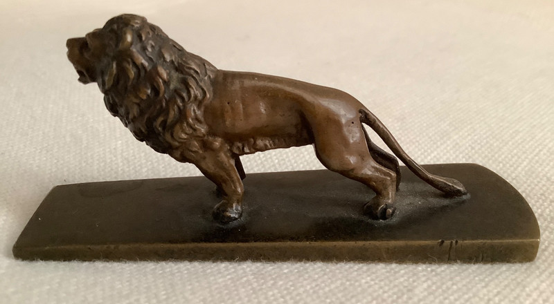 Antique/VTG. Miniature Bronze Lion Paper Weight/ Figurine  3 Inches