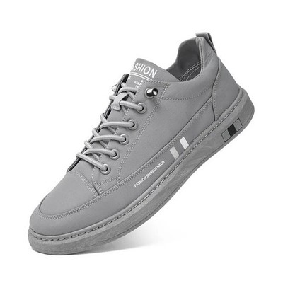 Men Vulcanized Shoes Round Toe Canvas Soft Sole Lace-up Fashion Walking Sneakers