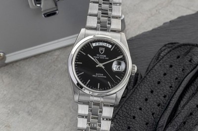 Tudor Prince Date Day Black Dial Edelstahl Automatik Herren Ref. 76200  