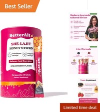 SHE-Lajit Strawberry Honeysticks Ayurvedic Energy Boost for Women - 30 Sticks