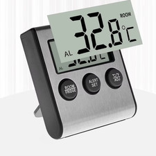 Digital Kitchen Cooking Food Thermometer With Probe And Timer No Battery