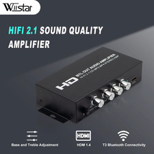 Wiistar Amplificatore Hifi a 2.1 Canali 80Wx2 + 80W Potenza HDMI RCA AUX Ingress
