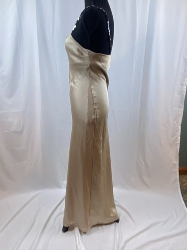 Zara Women’s Size XS Satin Effects Beige Long Slip Dress Beaded Straps - Bild 10 von 17