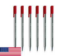 Staedtler Triplus Fineliner 0.3mm Red Pen Set - 6 Pack