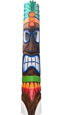 40” TIKI MASK HAWAIIAN WALL ART ISLAND HOME DECOR BAR TROPICAL