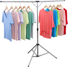 Foldable Portable Space Saving Clothes Drying Rack, Heavy Duty Stainless Steel L