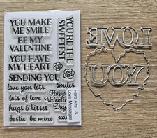 Hero Arts - Love Messages - Clear Photopolymer Cling stamp and die set, Nw/oP