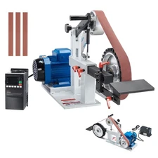 Uimoso Belt Grinder Sander 72 x 2-Inch Variable Speed with VFD 3 Grinding Moulds
