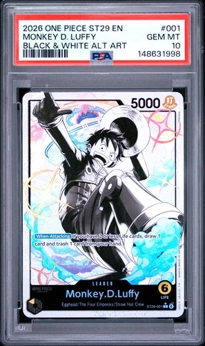 2026 ONE PIECE STARTER DECK ST29-EGGHEAD ALT ART #001 MONKEY D. LUFFY PSA 10