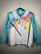 Vintage Teddi windbreaker jacket with a retro abstract and floral design 32