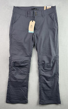 Prana Pants 10 Short Halle Gray Coal Stretch Zion Roll Up Relaxed W4HASH113