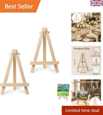 2er Set Mini Faltbare Staffeleien - Naturholz Ständer für Kunst und Basteln Displays