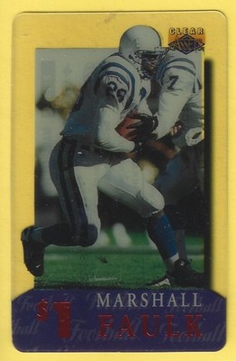 1996 Classic Clear Assets #2 Marshall Faulk Phone Cards $1 Free Shipping