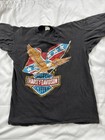 VTG 80s Harley Davidson Eagle And Flag Tshirt Sz L Rare One Owner ‼️