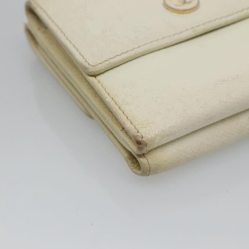 CHANEL Bifold Wallet Leather White Gold CC Auth bs27934 - Picture 14 of 22