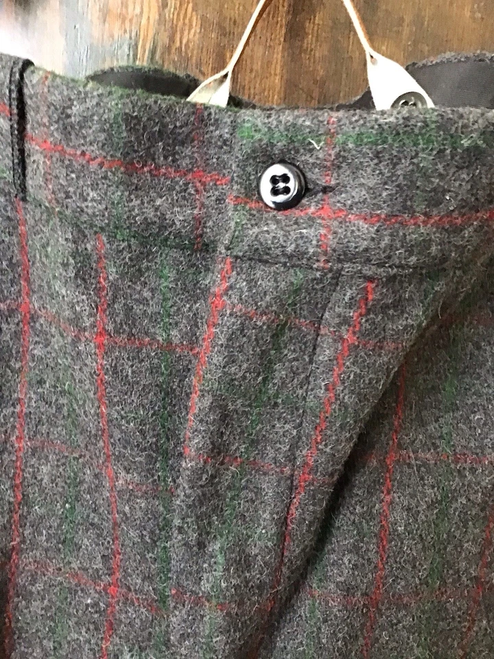 Novo sem etiquetas - Calças xadrez de lã Johnson Adirondack e suspensórios com botão 42 X 30 - Imagem 3 de 4