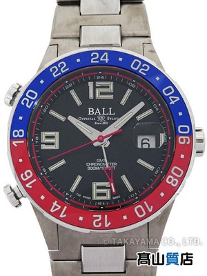 BALL Roadmaster Pilot GMT DG3038A-S2CJ-BK schwarze gebrauchte Herrenuhr #61016