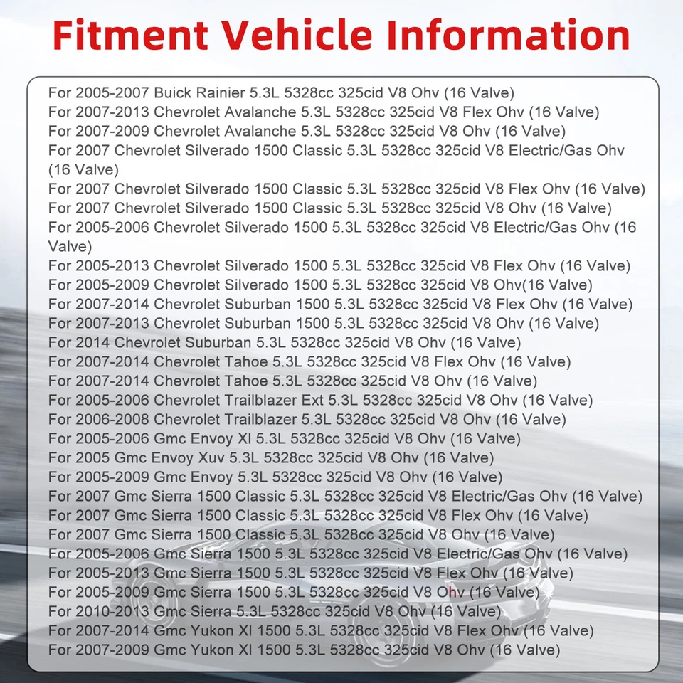 Juego de elevadores de árbol de levas de repuesto NO AFM DOD para Chevrolet GM 2007-2013 5,3 L NUEVO Foto 4 de 4